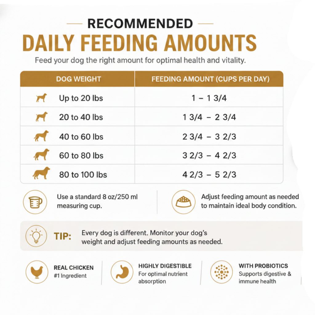 Premium Adult Dog Food – Chicken & Rice Complete Nutrition (Probiotic Blend)