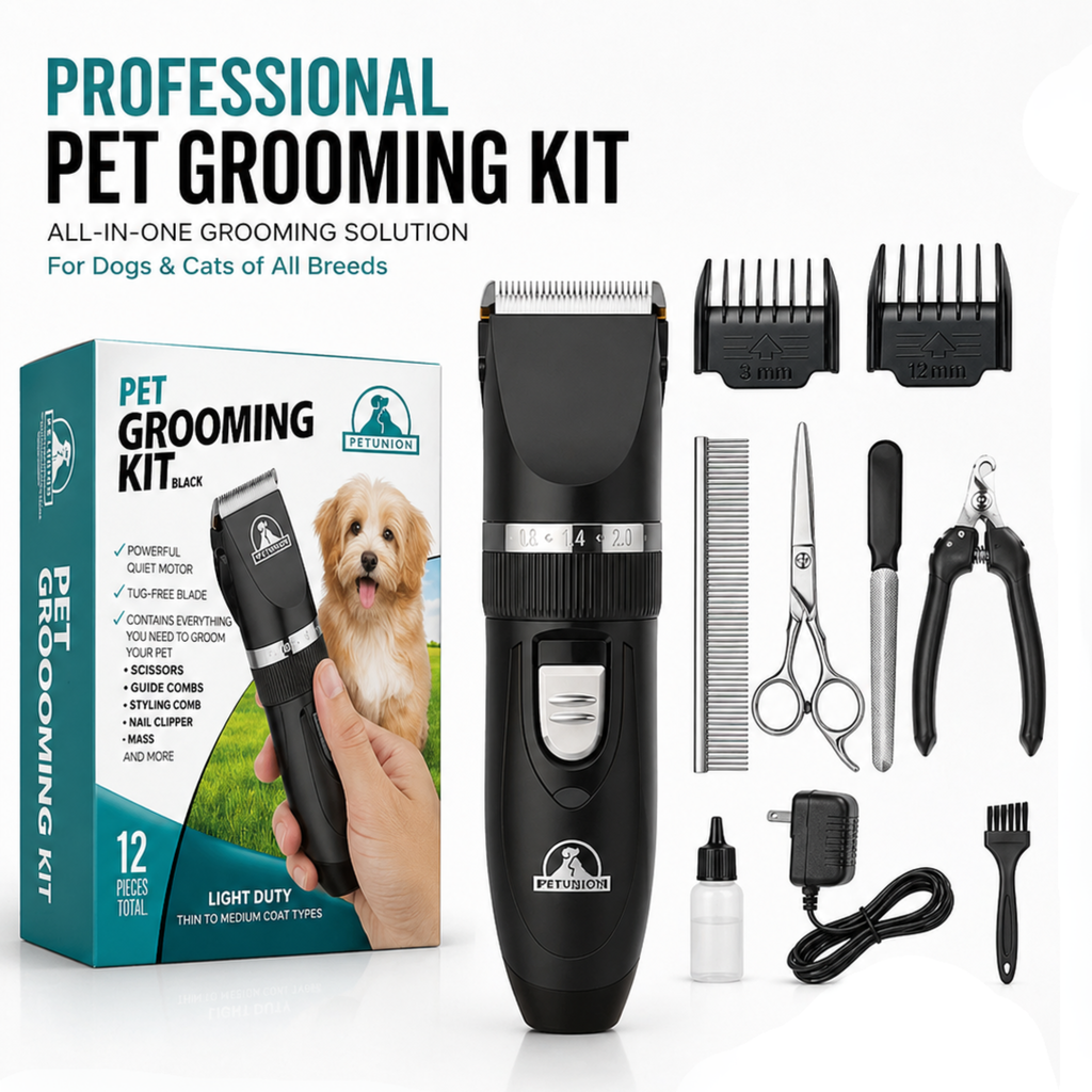 Professional Pet Grooming Kit – All-in-One Dog & Cat Trimmer Set