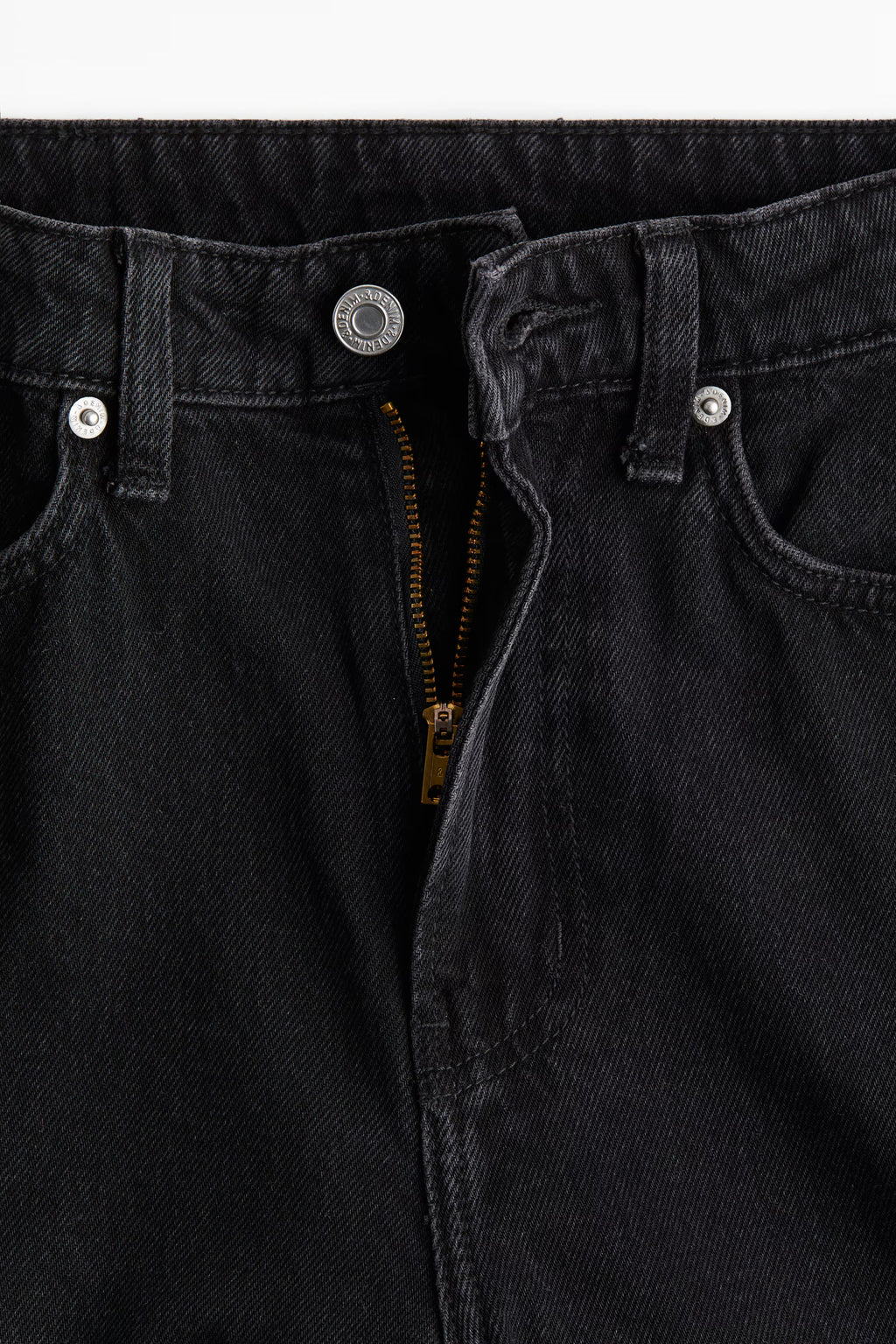 Black Wide-Leg Denim Jeans