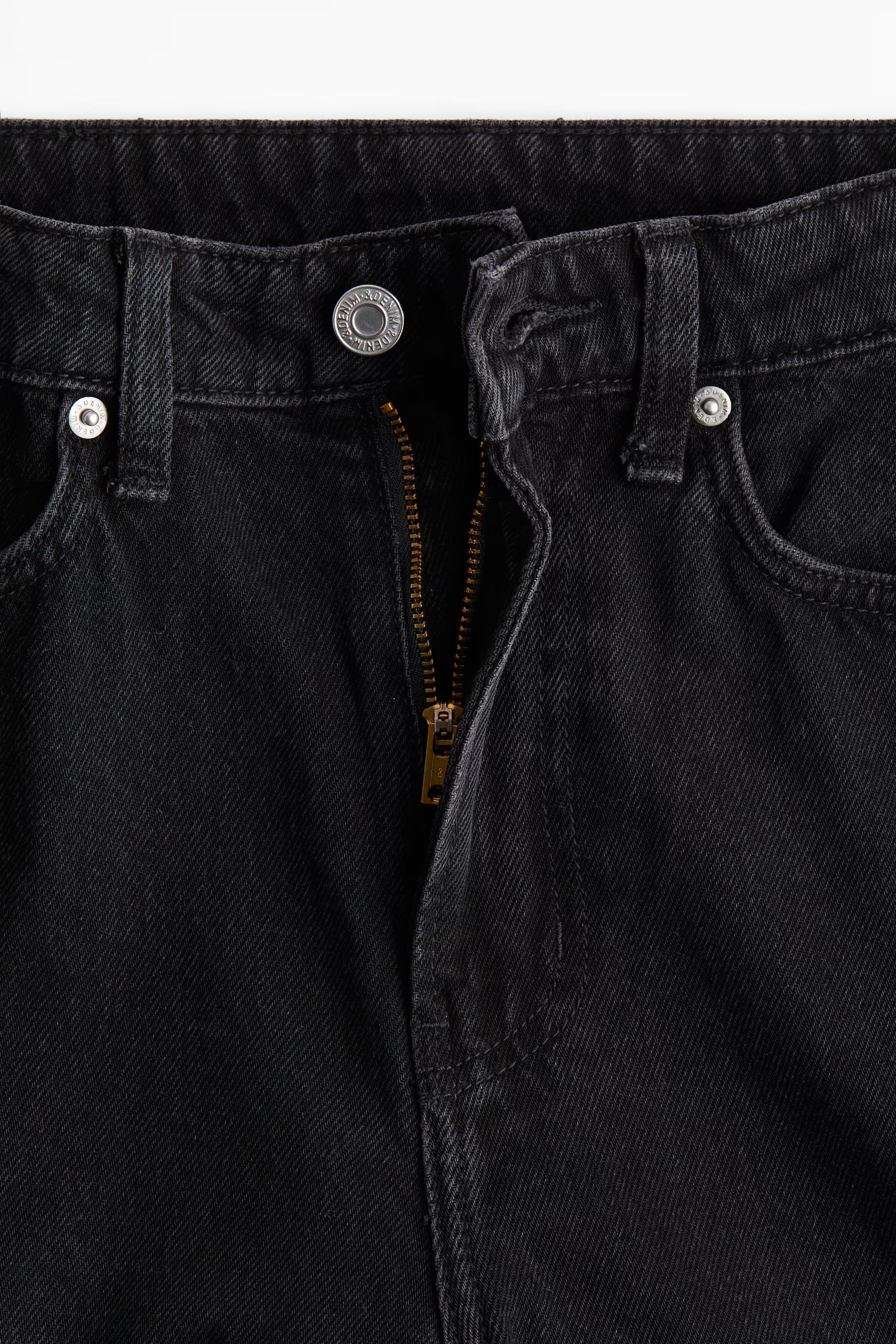 Black Wide-Leg Denim Jeans