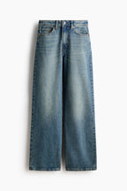 Blue Wide Leg Denim Jeans
