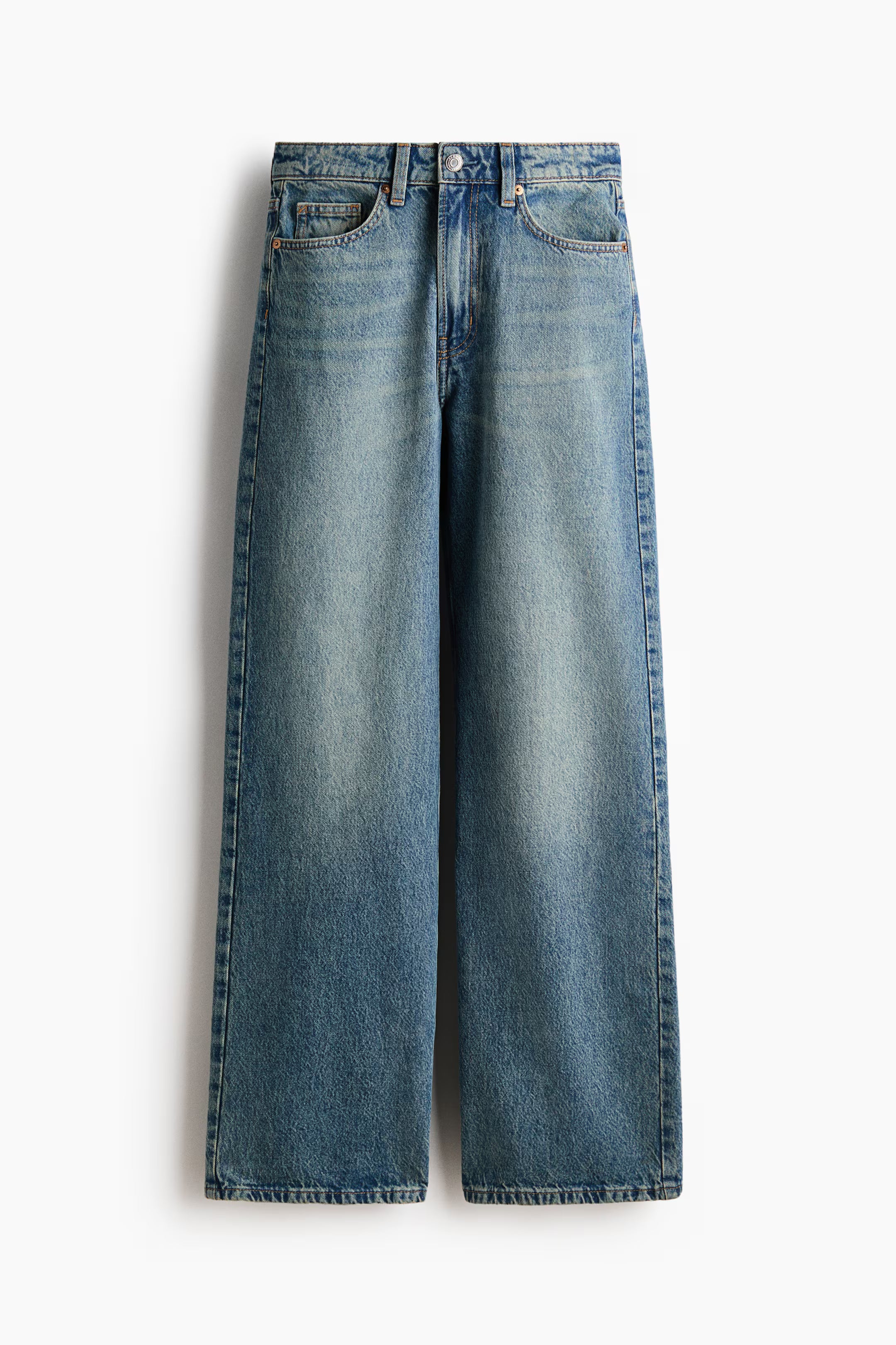 Blue Wide Leg Denim Jeans