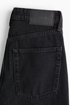 Black Wide-Leg Denim Jeans