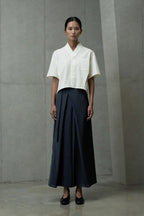 Women’s Elegant Navy Blue Wide-Leg Trousers